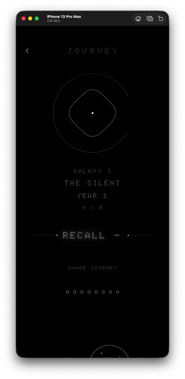 Evervoid Journey at Galaxy I, The Silent, Year 1